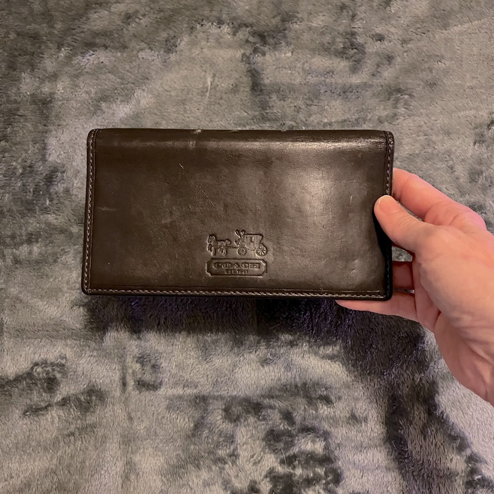 Coach Leather Checkbook Cover EUC
